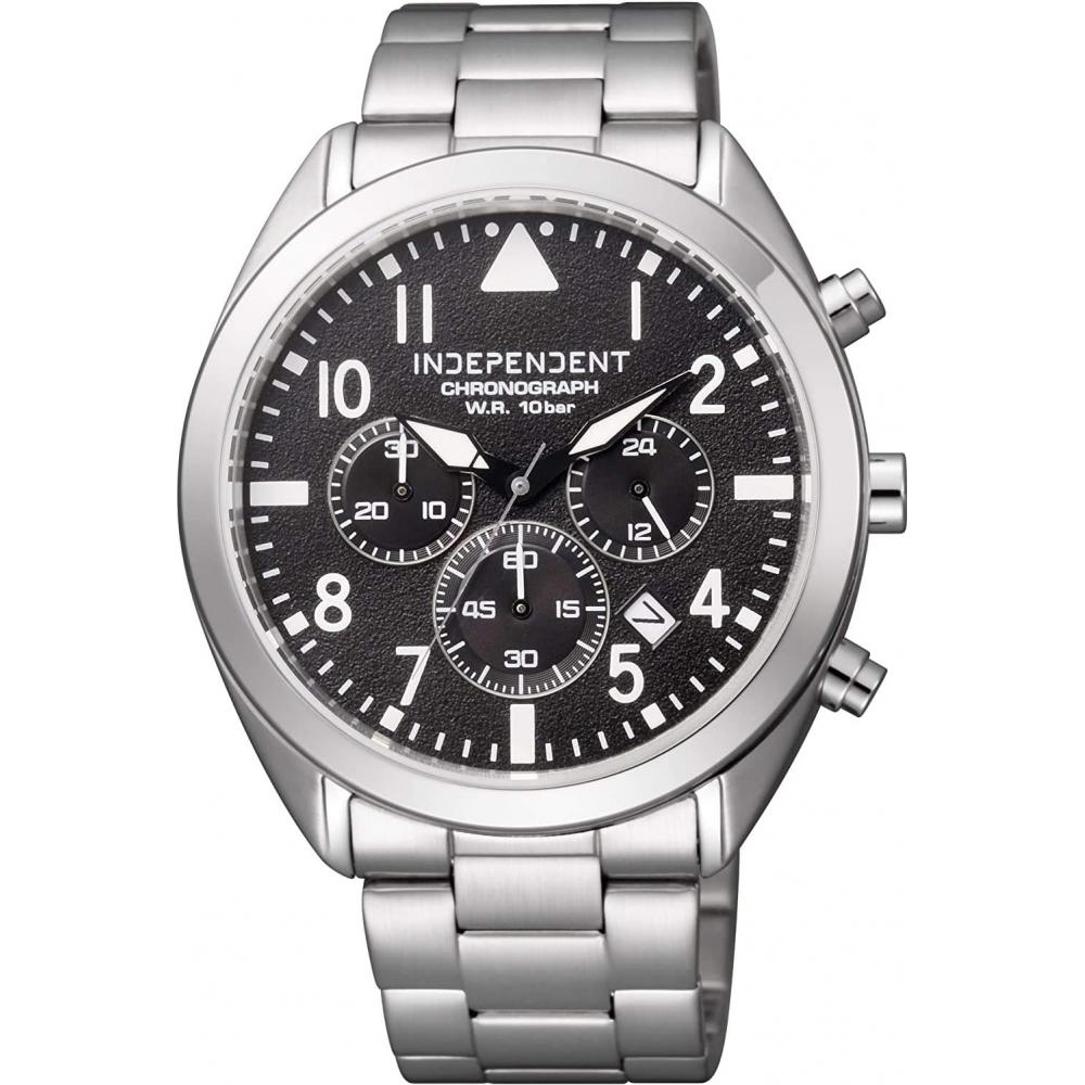Да CITIZEN Independent Independent Chronograph Black Silver Мужские часы BR1 412 53
